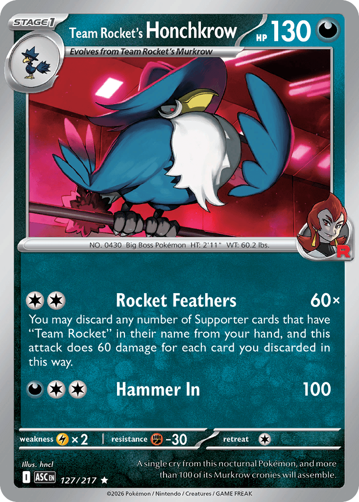 Team Rocket's Honchkrow 127