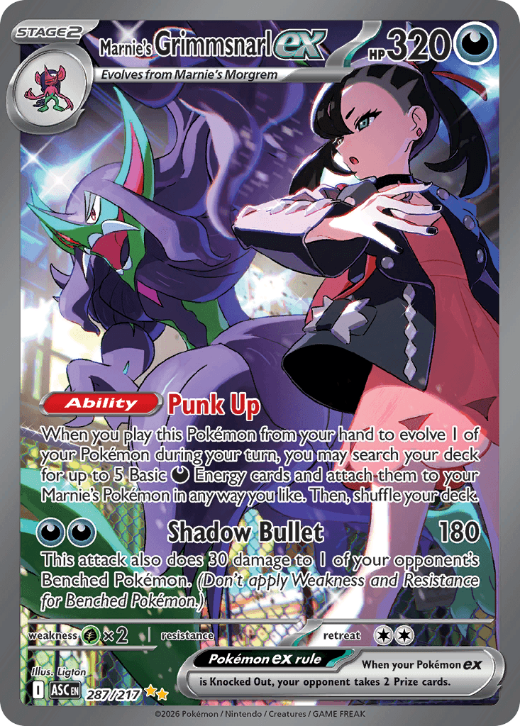 Marnie's Grimmsnarl ex 287 — Ascended Heroes