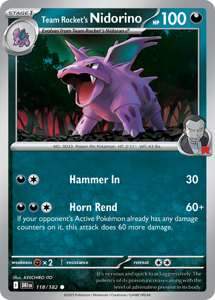Team Rocket's Nidorino 118