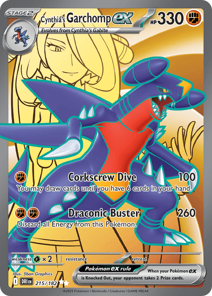 Cynthia's Garchomp ex 215 — Destined Rivals