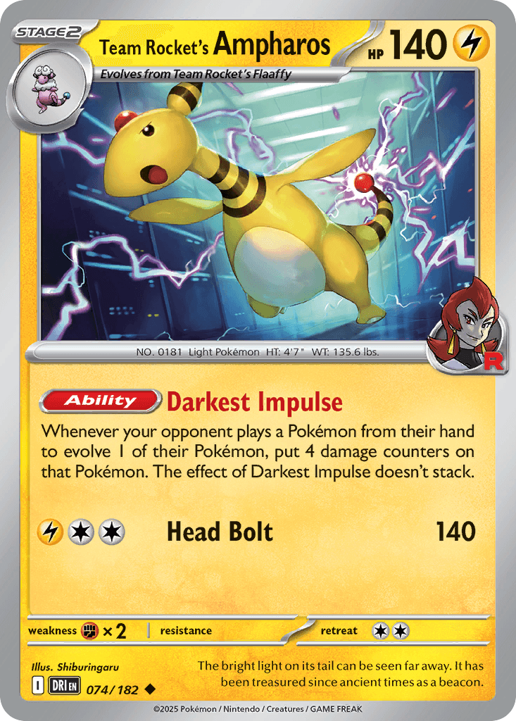 Team Rocket's Ampharos 74