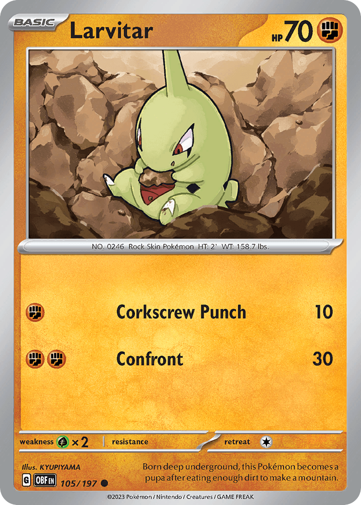 Larvitar 105 — Scarlet & Violet: Obsidian Flames