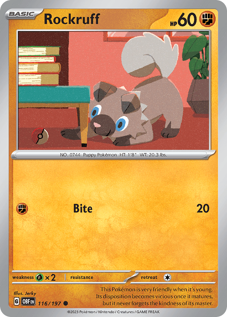 Rockruff 116 — Scarlet & Violet: Obsidian Flames