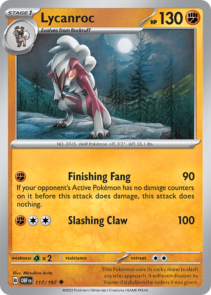 Lycanroc 117 — Scarlet & Violet: Obsidian Flames