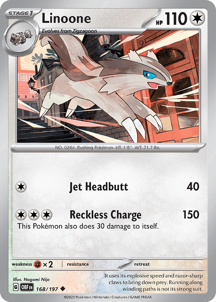 Linoone 168 — Scarlet & Violet: Obsidian Flames