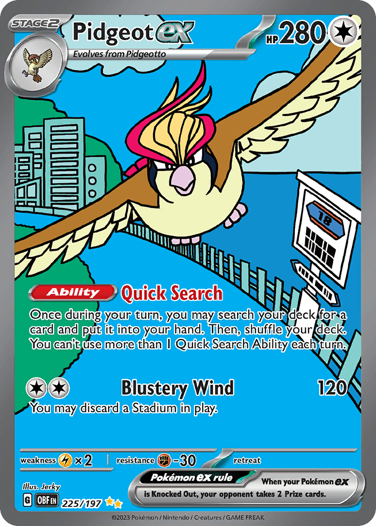 Pidgeot ex 225 — Scarlet & Violet: Obsidian Flames