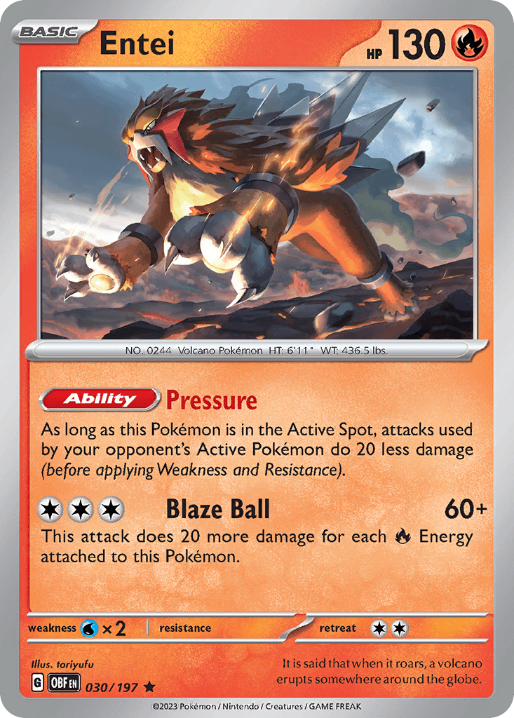 Entei 30 — Scarlet & Violet: Obsidian Flames