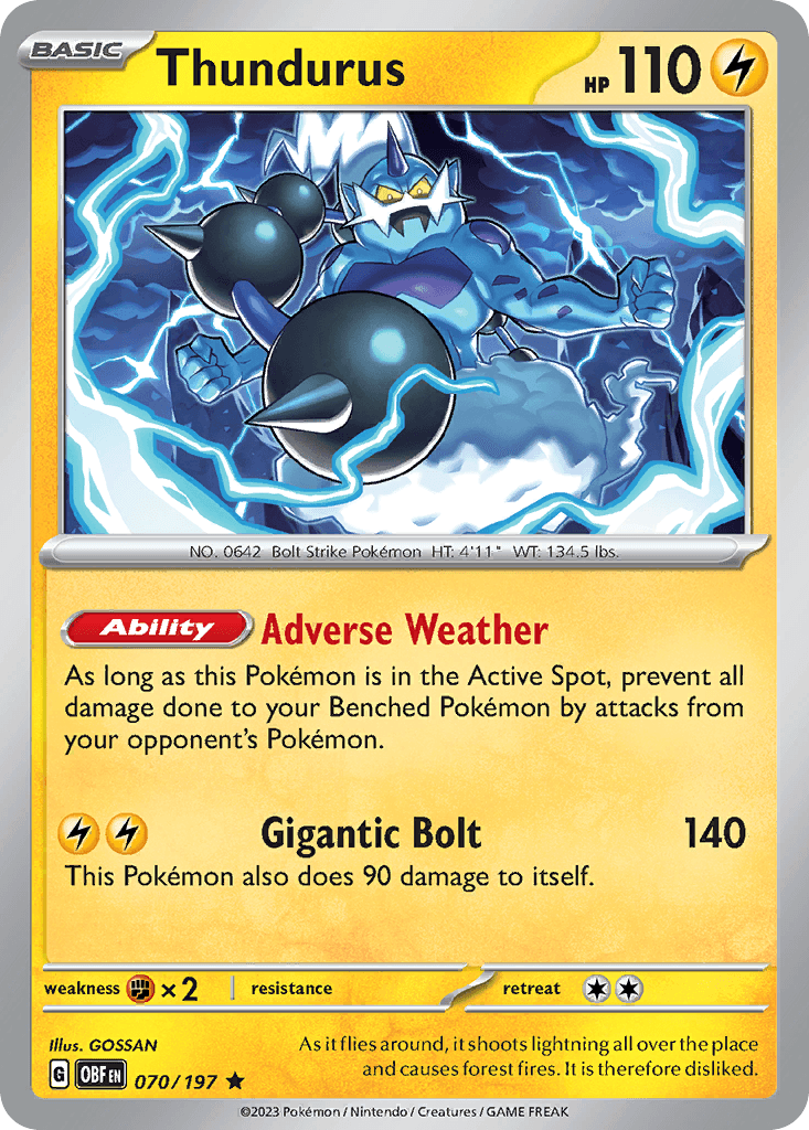 Thundurus 70 — Scarlet & Violet: Obsidian Flames