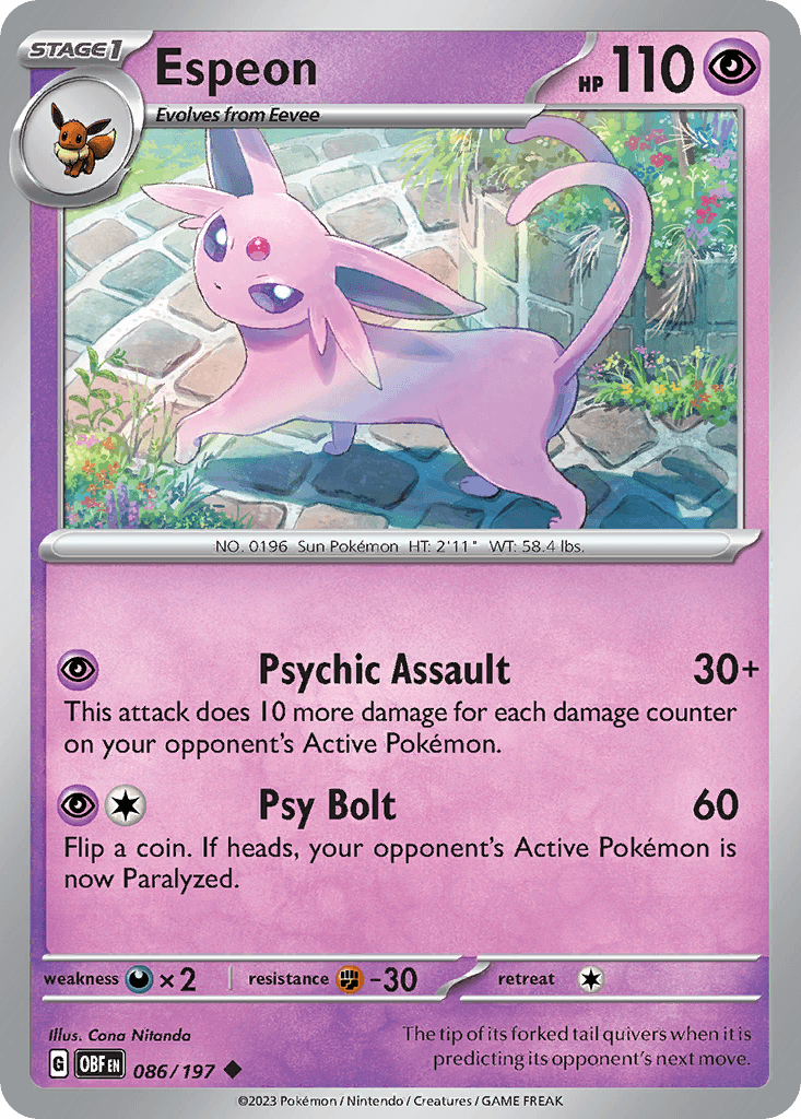 Espeon 86 — Scarlet & Violet: Obsidian Flames