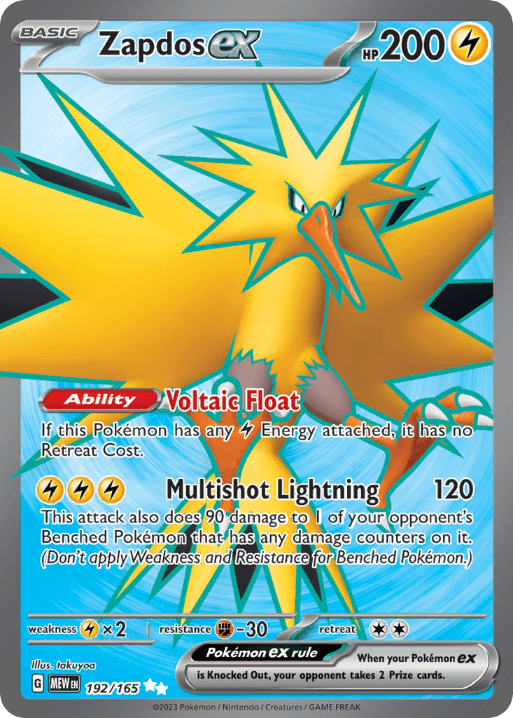 Zapdos ex 192 — Scarlet & Violet: Pokémon 151
