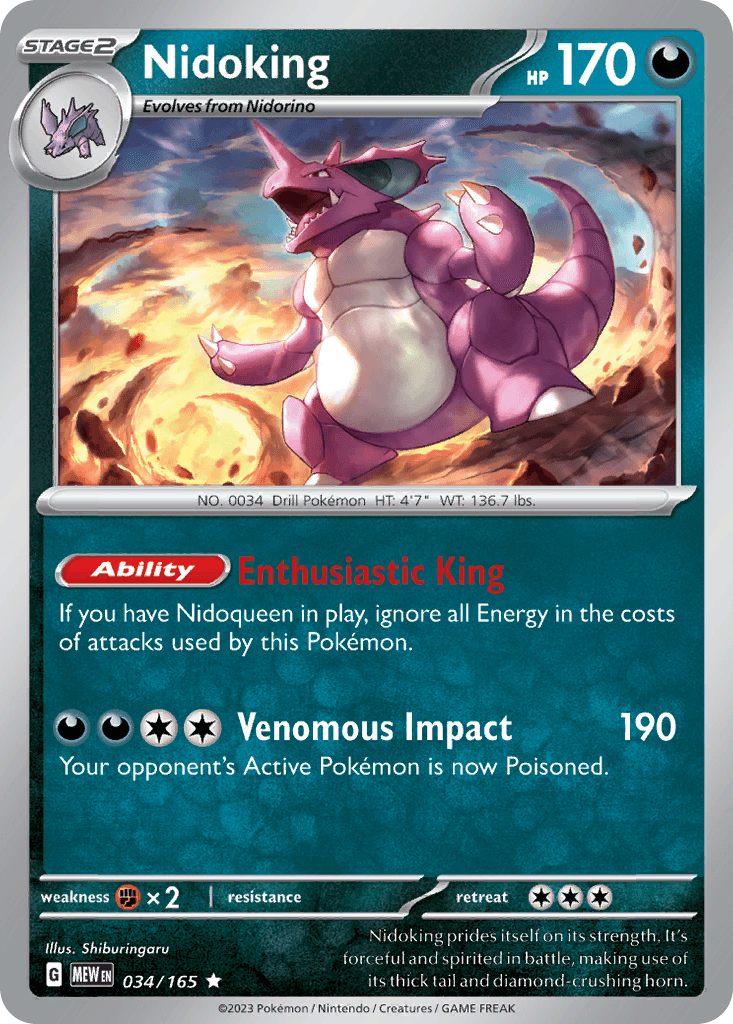 Nidoking 34 — Scarlet & Violet: Pokémon 151