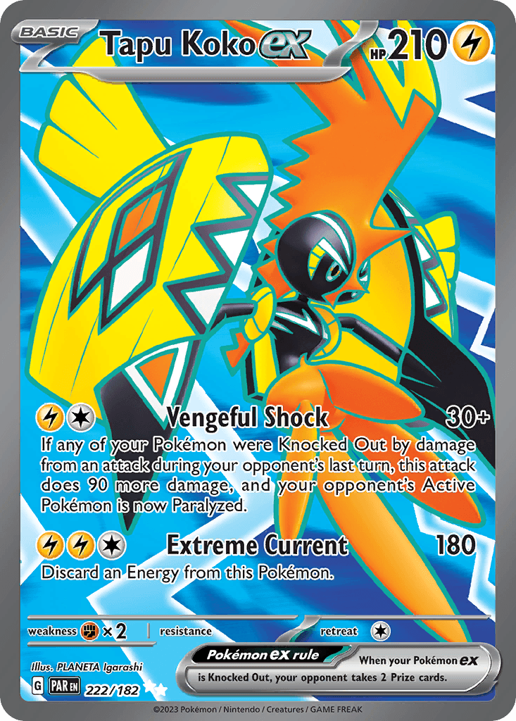 Tapu Koko ex 222 — Scarlet & Violet: Paradox Rift
