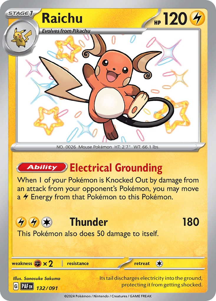 Raichu 132 — Scarlet & Violet: Paldean Fates