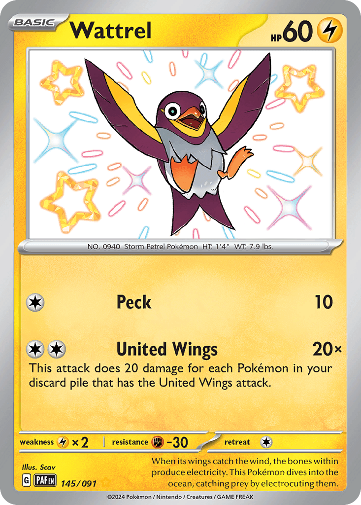 Wattrel 145 — Scarlet & Violet: Paldean Fates