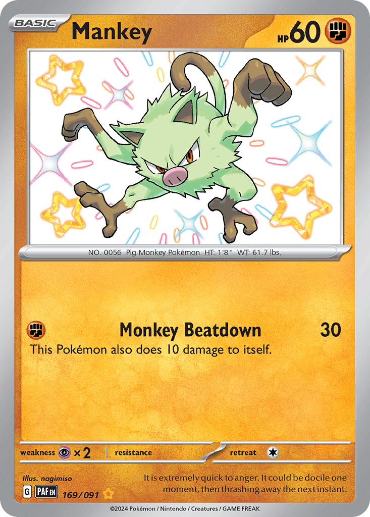Mankey 169 — Scarlet & Violet: Paldean Fates