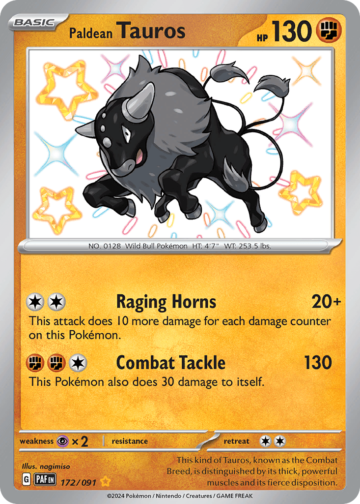 Paldean Tauros 172 — Scarlet & Violet: Paldean Fates