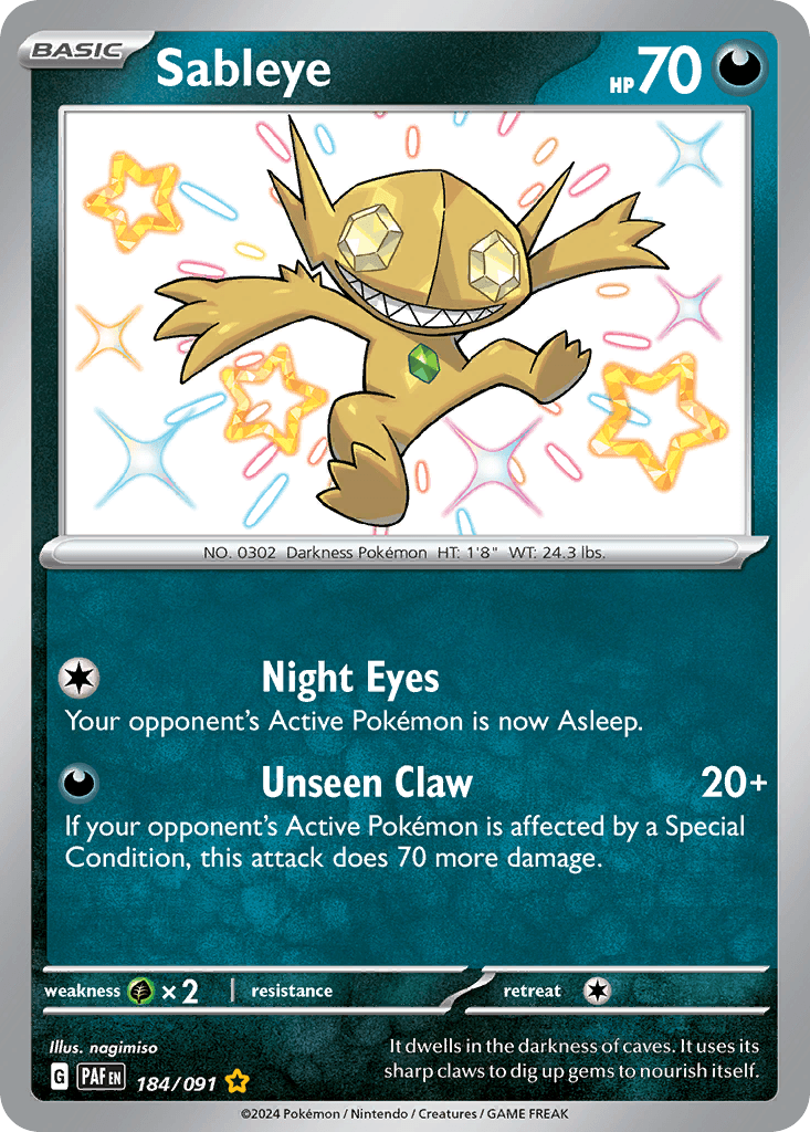 Sableye 184 — Scarlet & Violet: Paldean Fates