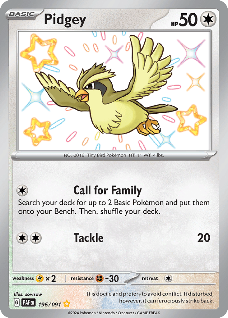Pidgey 196 — Scarlet & Violet: Paldean Fates