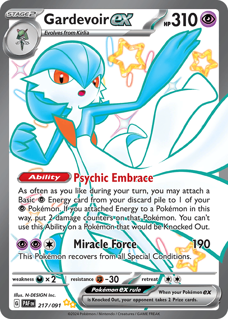 Gardevoir ex 217 — Scarlet & Violet: Paldean Fates