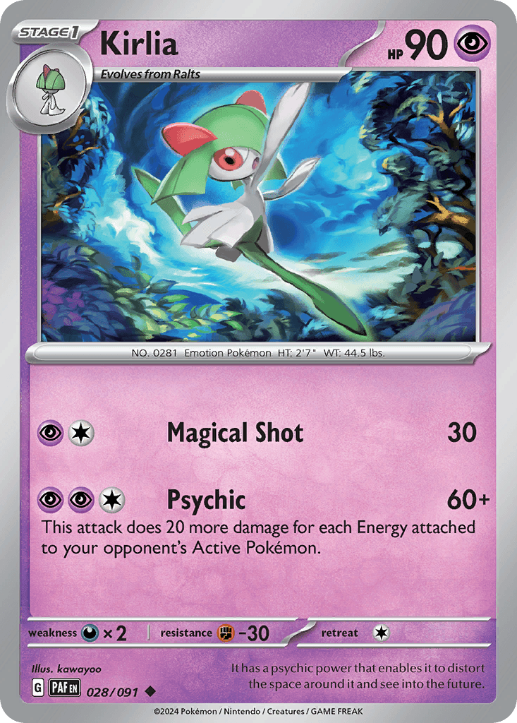 Kirlia 28 — Scarlet & Violet: Paldean Fates