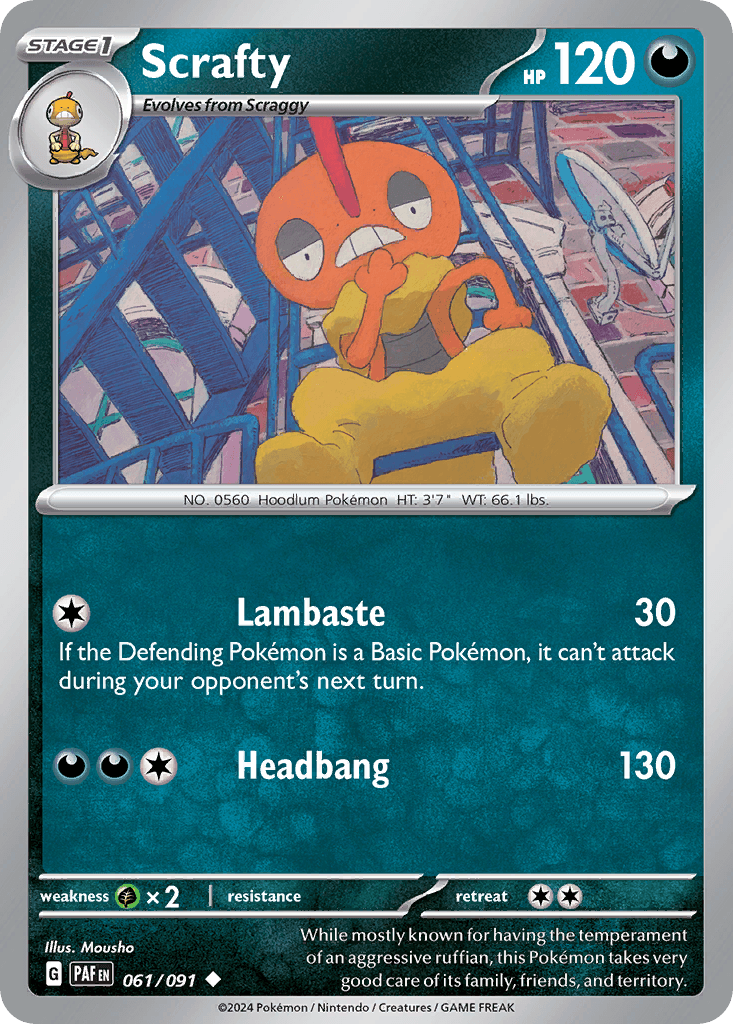 Scrafty 61 — Scarlet & Violet: Paldean Fates