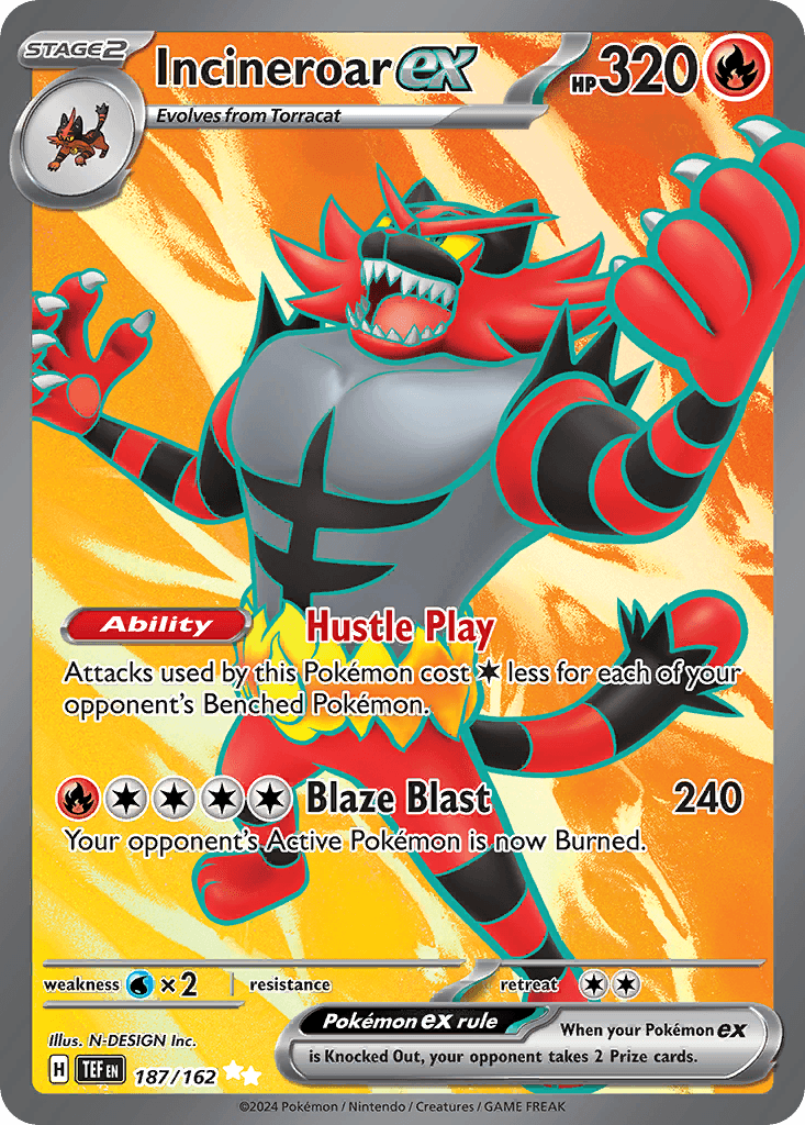 Incineroar ex 187 — Scarlet & Violet: Temporal Forces