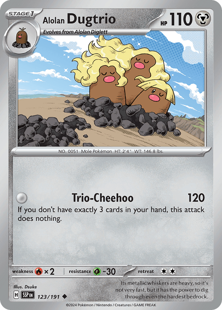 Alolan Dugtrio 123 — Scarlet & Violet: Surging Sparks