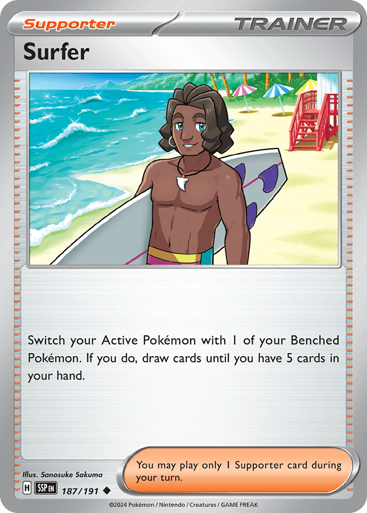 Surfer 187 — Scarlet & Violet: Surging Sparks