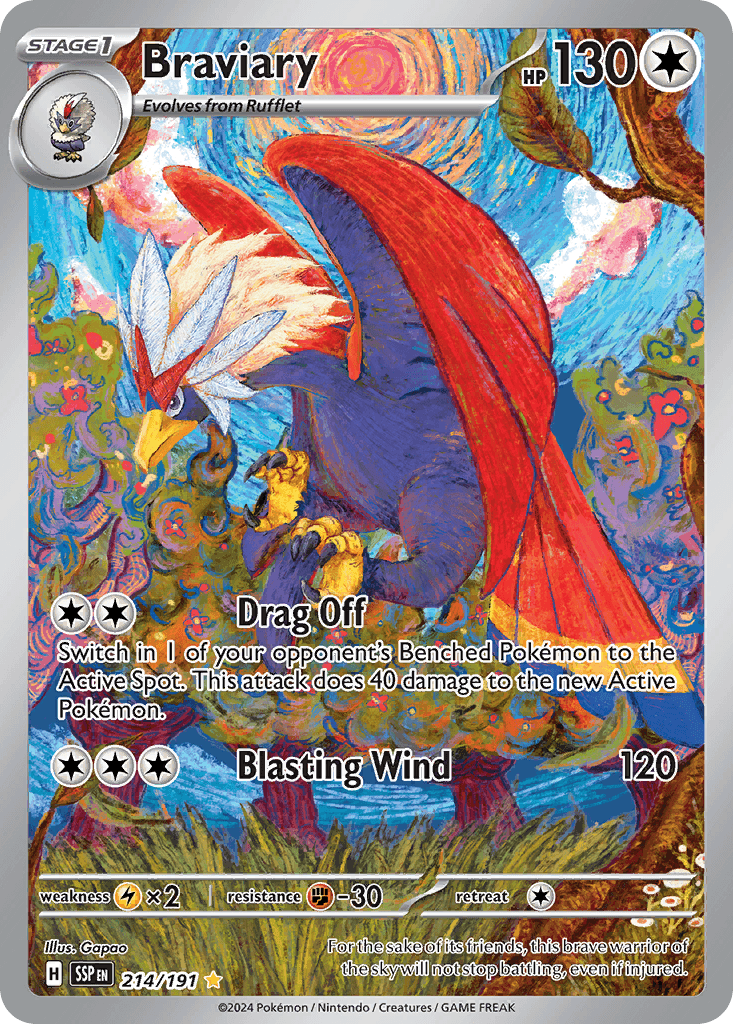 Braviary 214 — Scarlet & Violet: Surging Sparks