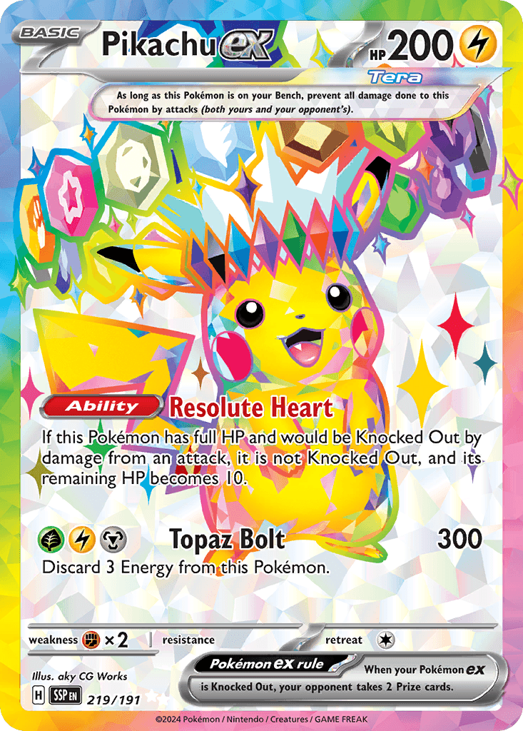 Pikachu ex 219 — Scarlet & Violet: Surging Sparks