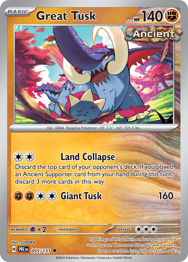 Great Tusk 55 — Scarlet & Violet: Prismatic Evolutions