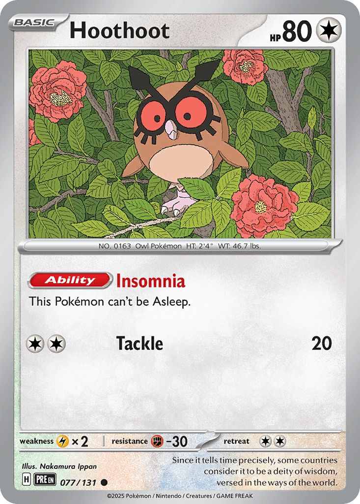 Hoothoot 77 — Scarlet & Violet: Prismatic Evolutions