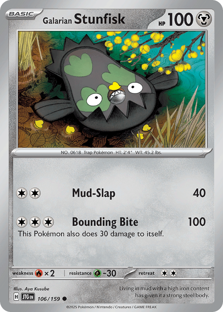 Galarian Stunfisk 106 — Scarlet & Violet: Journey Together