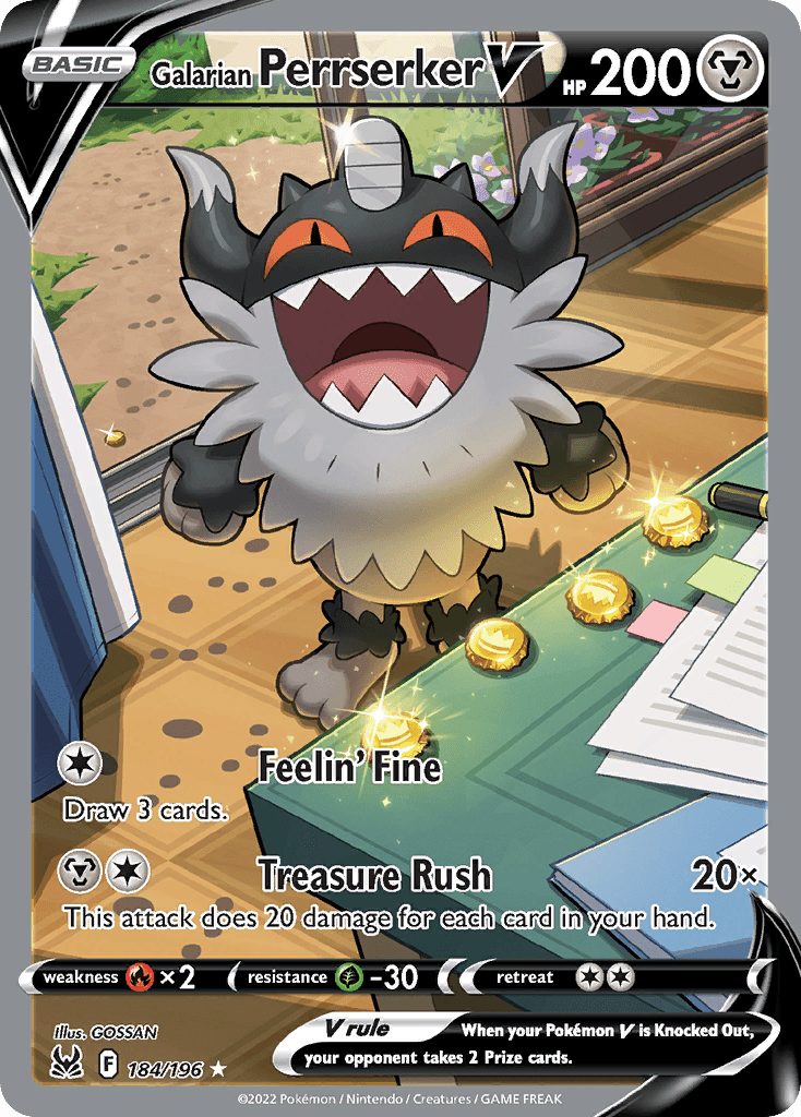 Galarian Perrserker V 184 — Sword & Shield: Lost Origin