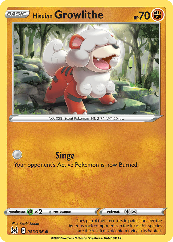 Hisuian Growlithe 83 — Sword & Shield: Lost Origin