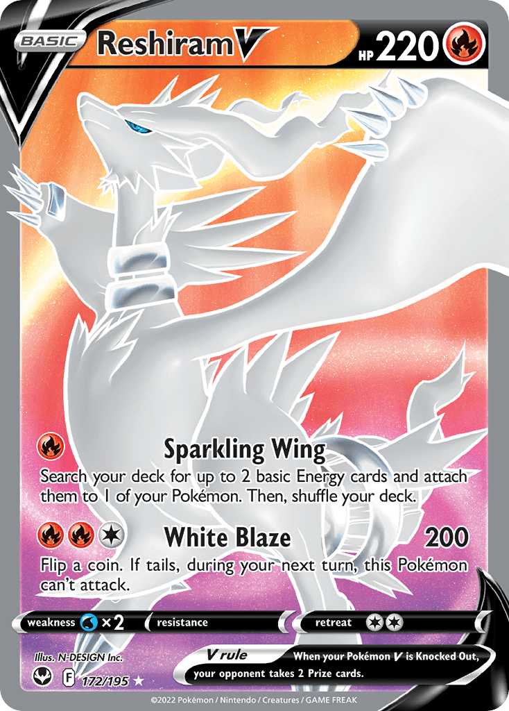 Reshiram V 172 — Sword & Shield: Silver Tempest