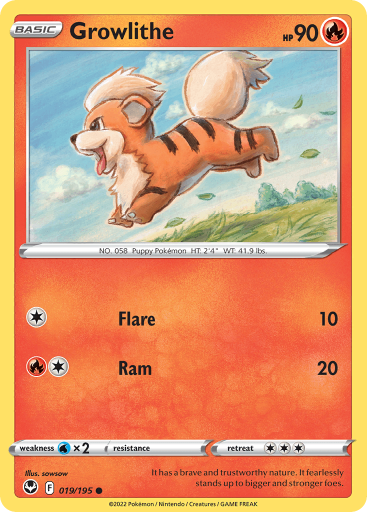 Growlithe 19 — Sword & Shield: Silver Tempest