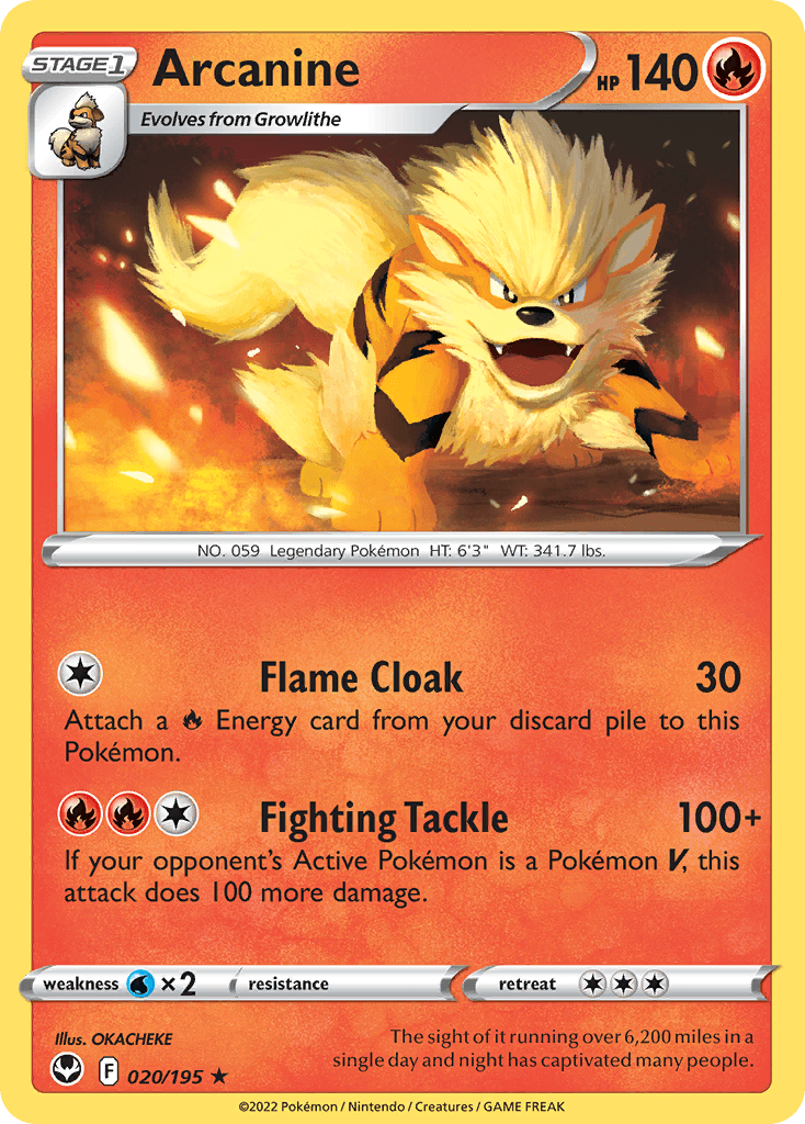 Arcanine 20 — Sword & Shield: Silver Tempest