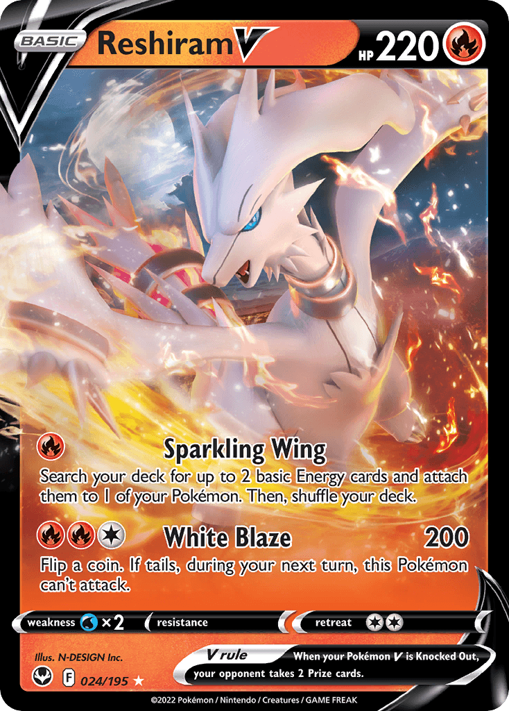 Reshiram V 24 — Sword & Shield: Silver Tempest