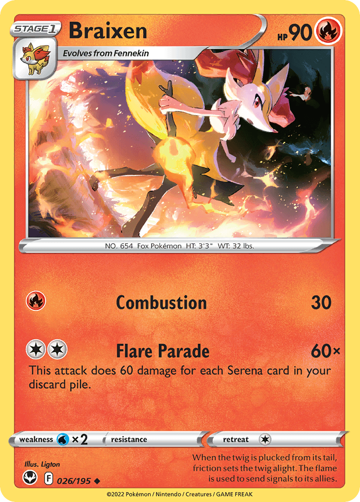 Braixen 26 — Sword & Shield: Silver Tempest