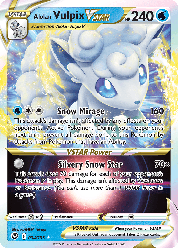 Alolan Vulpix VSTAR 34 — Sword & Shield: Silver Tempest