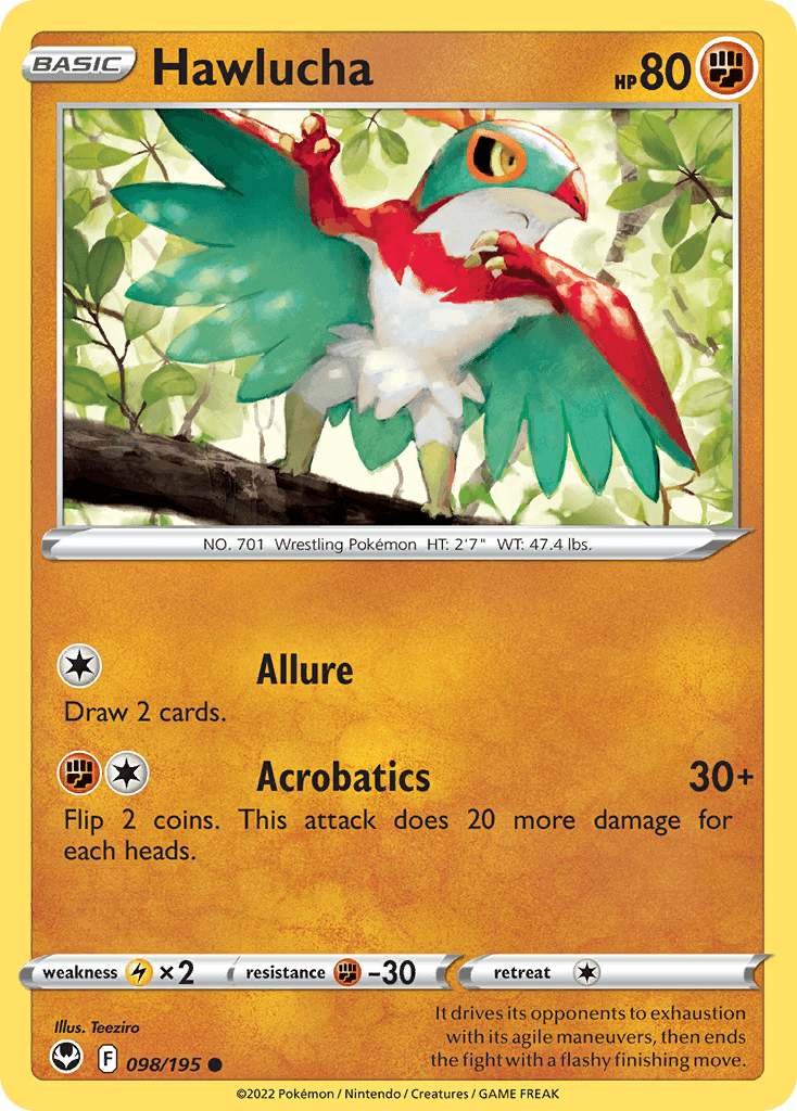 Hawlucha 98 — Sword & Shield: Silver Tempest