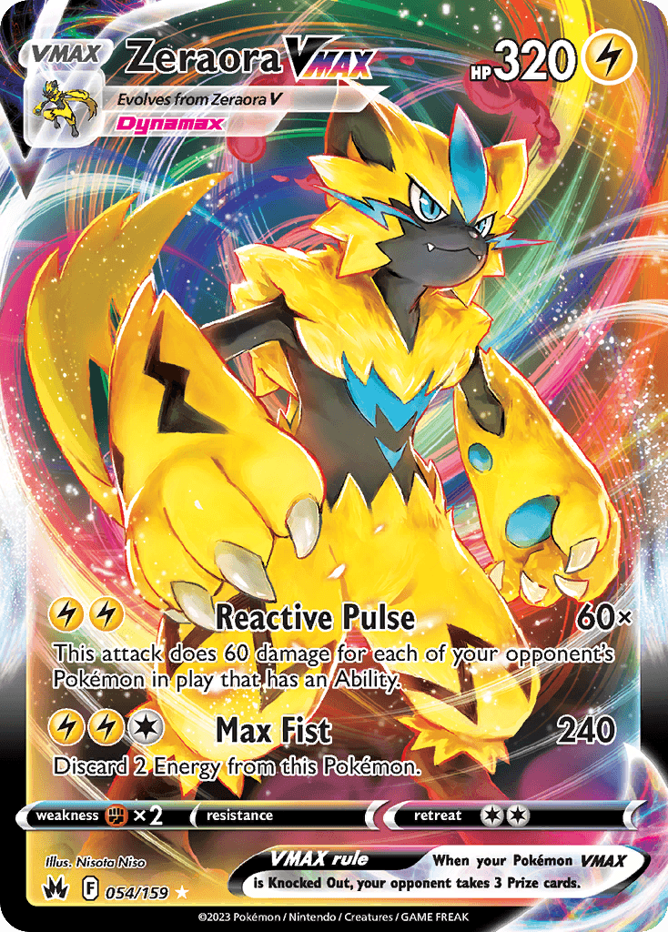 Zeraora VMAX 54 — Sword & Shield: Crown Zenith