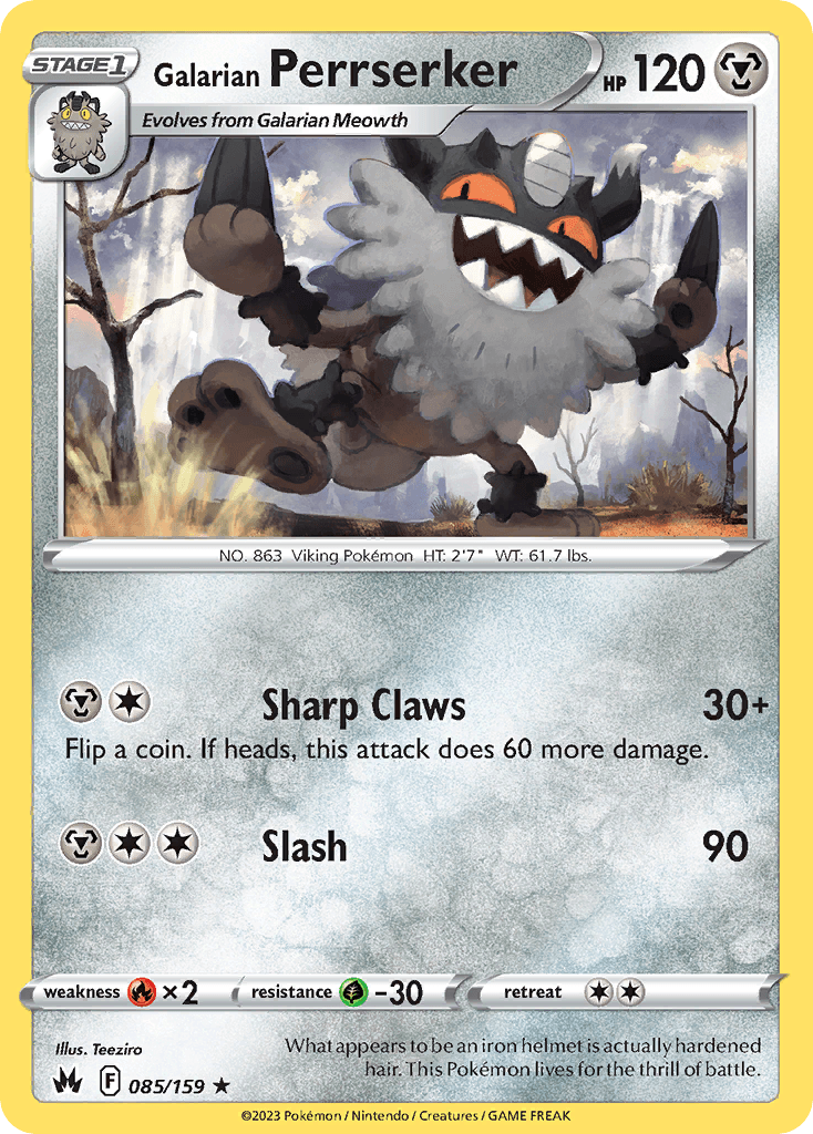 Galarian Perrserker 85 — Sword & Shield: Crown Zenith