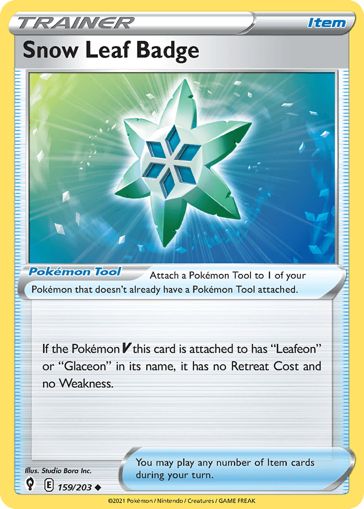Snow Leaf Badge 159 — Sword & Shield: Evolving Skies