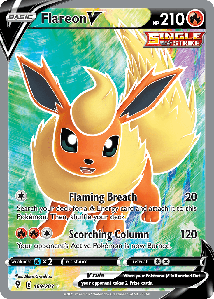 Flareon V 169 — Sword & Shield: Evolving Skies