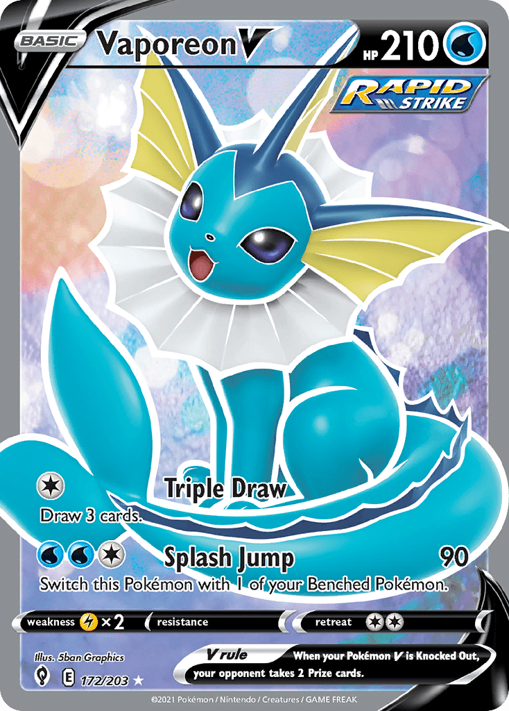 Vaporeon V 172 — Sword & Shield: Evolving Skies