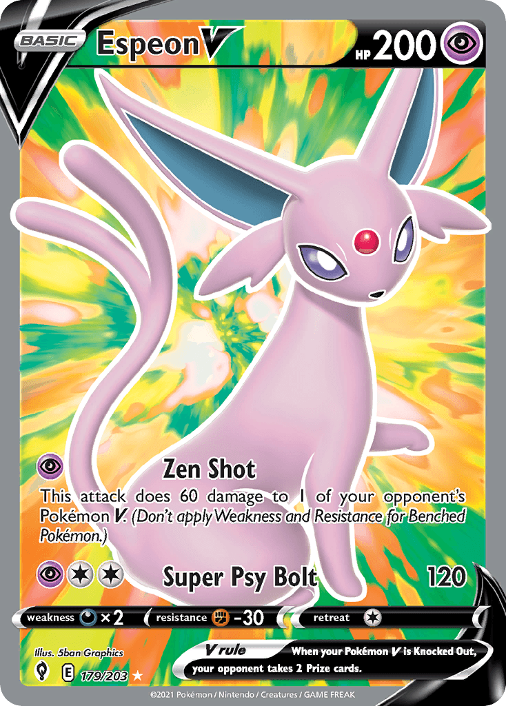 Espeon V 179 — Sword & Shield: Evolving Skies