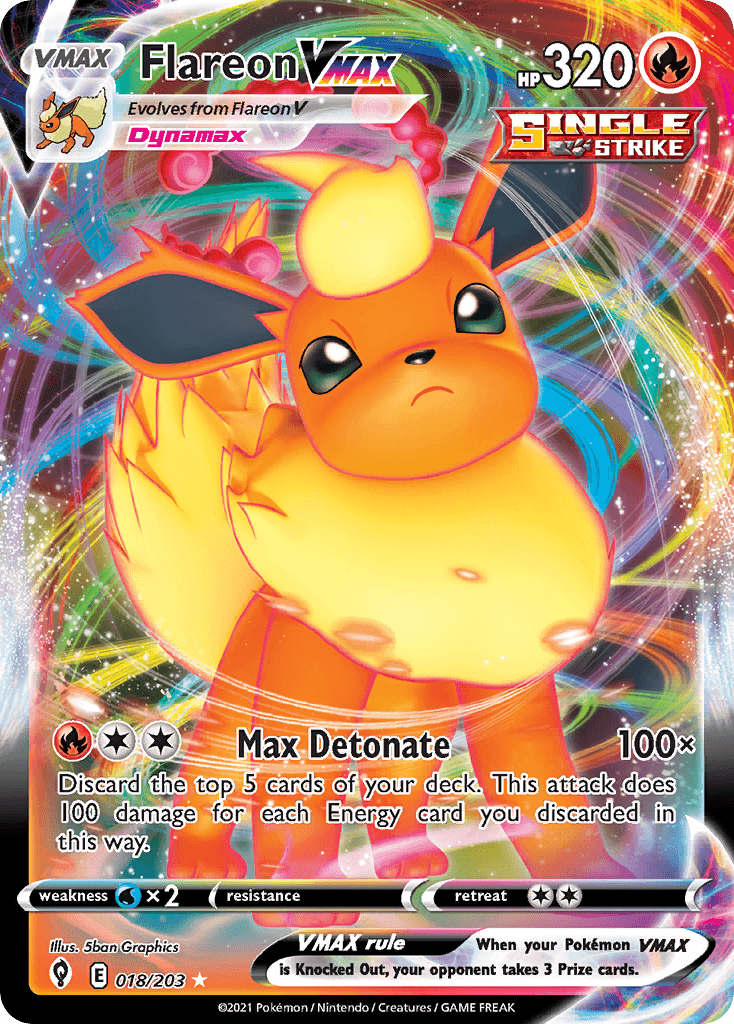 Flareon VMAX 18 — Sword & Shield: Evolving Skies