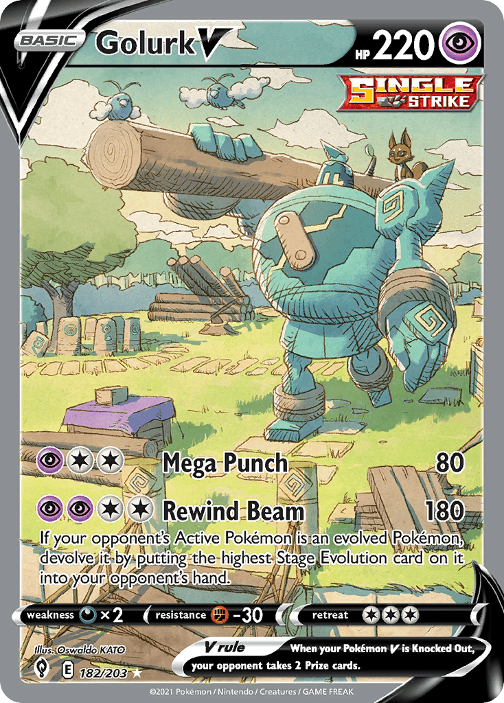 Golurk V 182 — Sword & Shield: Evolving Skies